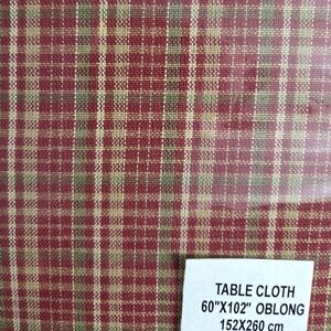 New Cotton Park Cottage Plaid Fabric Tablecloth 60 X 102"